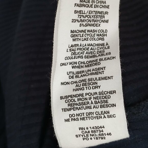 Avec Les Filles Prairie Rib Knit Stretch Dress Navy Blue Size Large - Picture 8 of 8